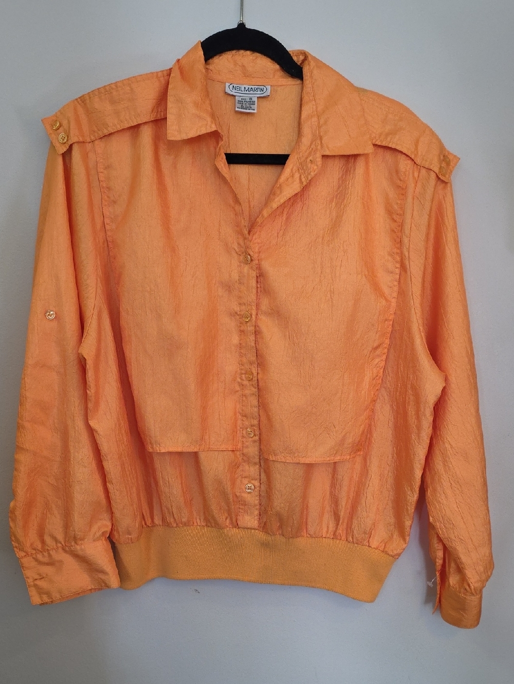 Orange Lightweight Button-Front Jacket